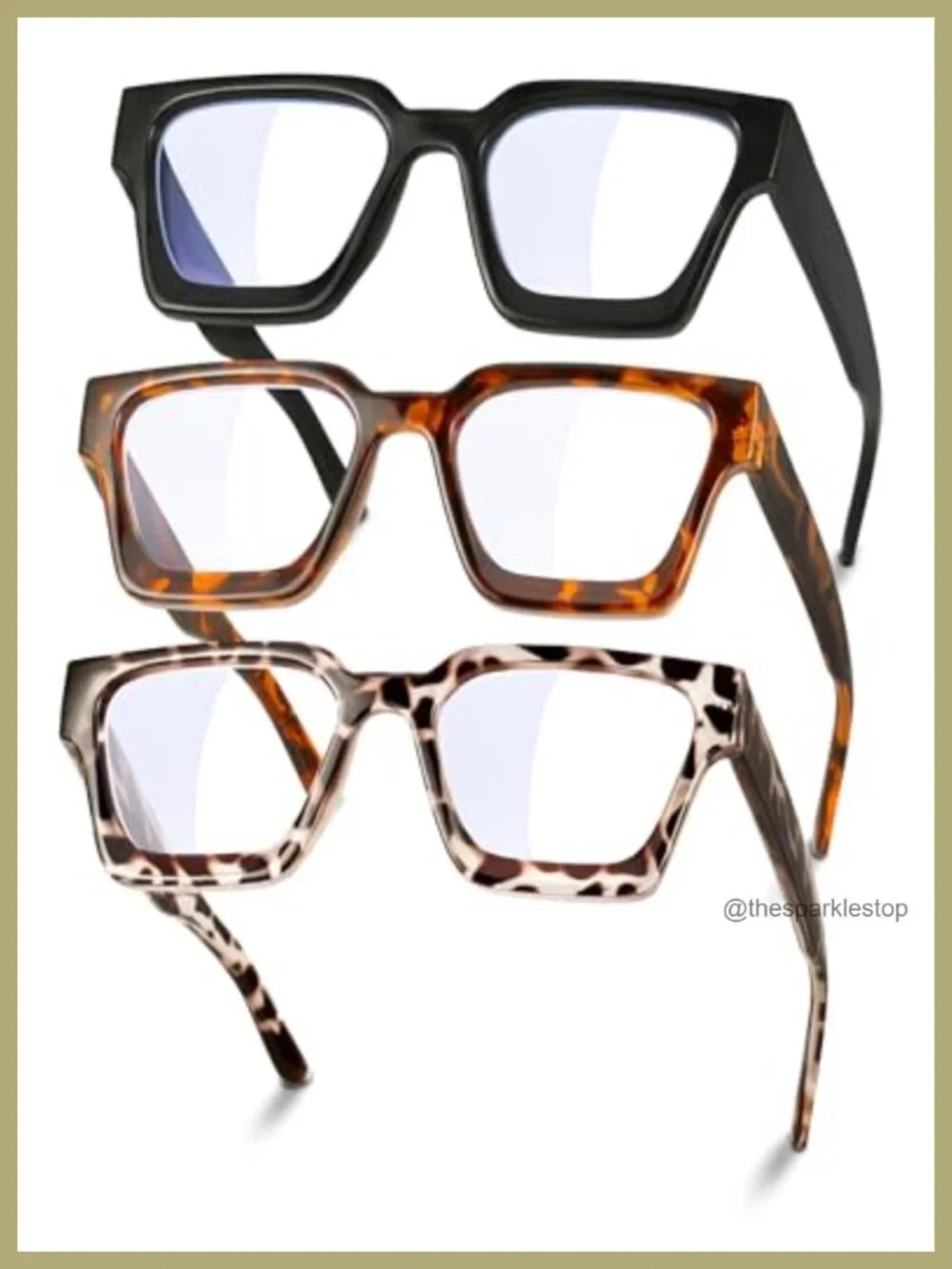 Oversized Blue Light Blocking Glasses Rectangle Frame Fashion Anti Eyestrain
